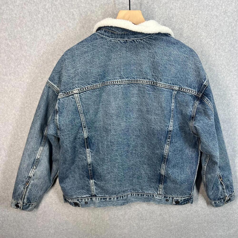 American Eagle Offline by Aerie Fleece Lined Denim Jean Jacket Women's M EUC - Picture 5 of 11